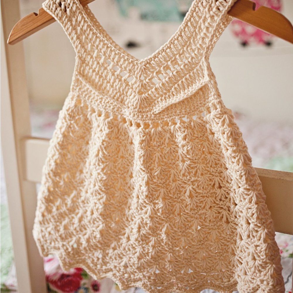 Handcrafted Cream Crochet Kids Top